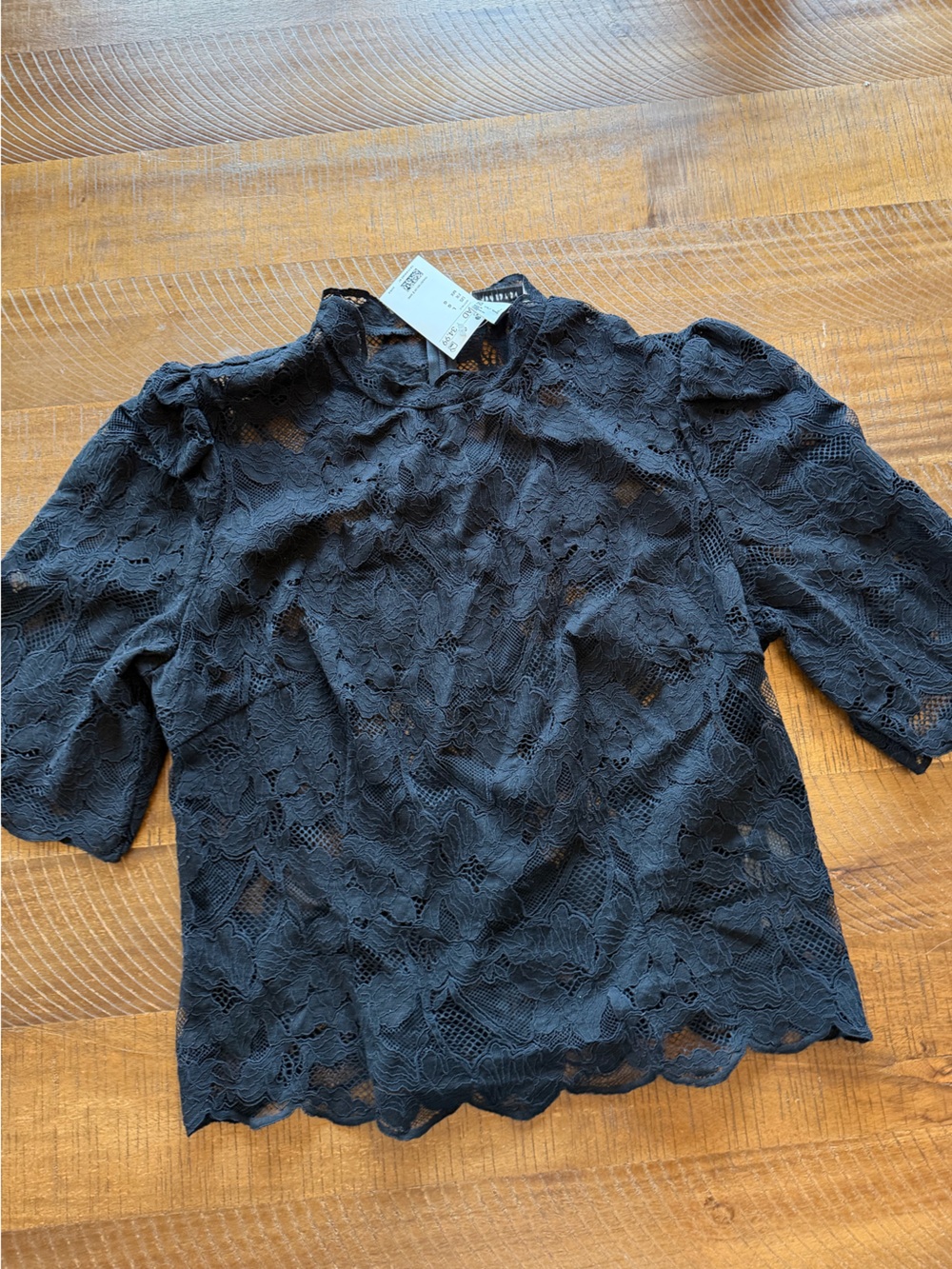 H&M Black Lace Top Size L NWT